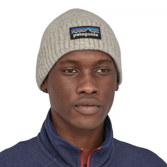 Brand New Patagonia Men's Brodeo Beanie Logo Drifter Grey Recycled Wool & Nylon - Picture 13 of 16
